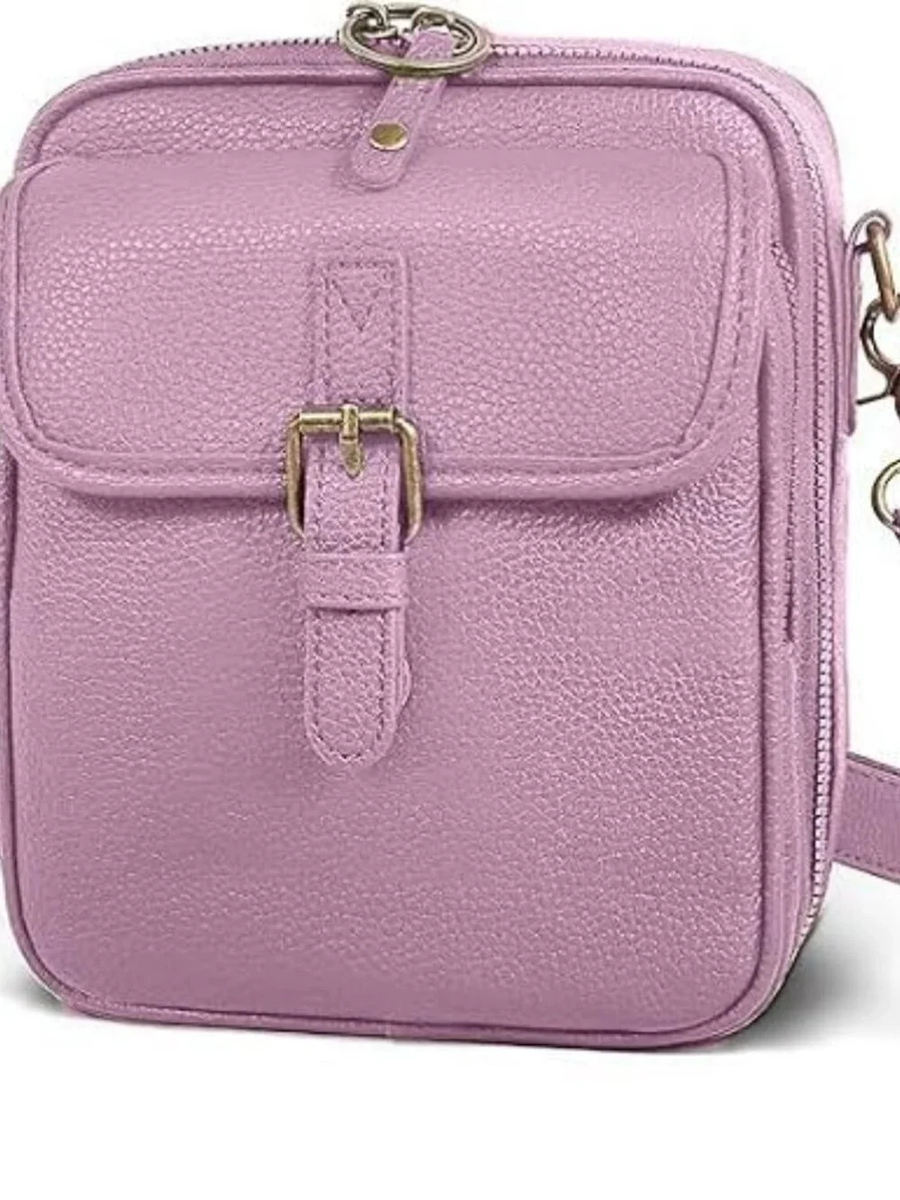Women's Purple Faux Leather Anti-Theft Large Capacity Card Slots Crossbody Bag